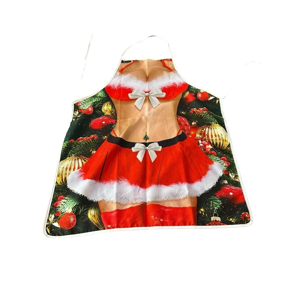 NEW novelty adult ONE SIZE apron full coverage funny SEXY CHRISTMAS OUTFIT LADY‎